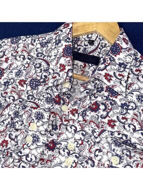 Paul Smith Men XXL Paisley Floral Button Front Shirt Casual Preppy Design Luxury